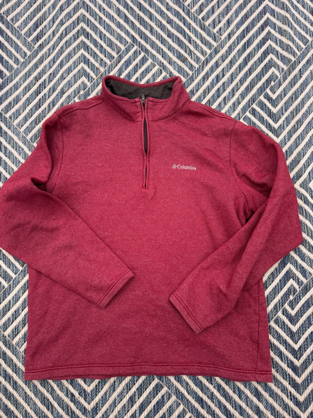 Columbia Men’s Zip-Up Sweater in Deep Burgundy